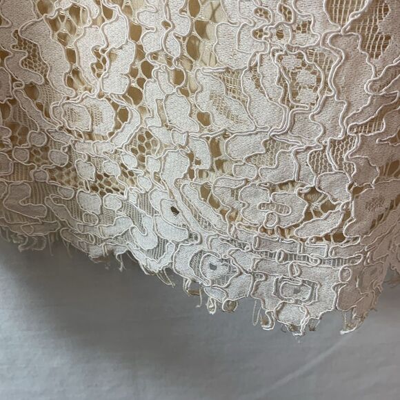 J. Crew Cream Lace Keyhole Ruffle Neck Sleeveless Blouse Size XS - Picture 10 of 14